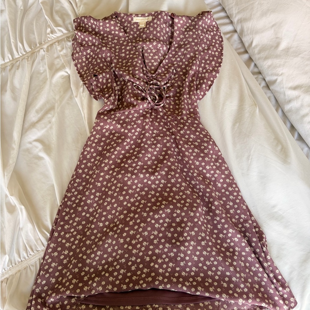 Monteau Purple Floral Midi Dress